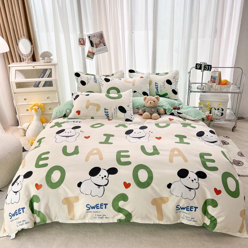 

Japanese Cartoon Style Duvet Cover Set 3Pcs Bedding Set Colorful Plaid Pattern Kawaii Design Comforter Cover for Boys Girls 150x200cm Single 3Pc