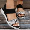 Fashion New Casual Shoes Loose Fitting Leopard Print Slippers Thousand Birds Stripe Design Rubber Outsole Women's Sandals Zapatos Mujer
