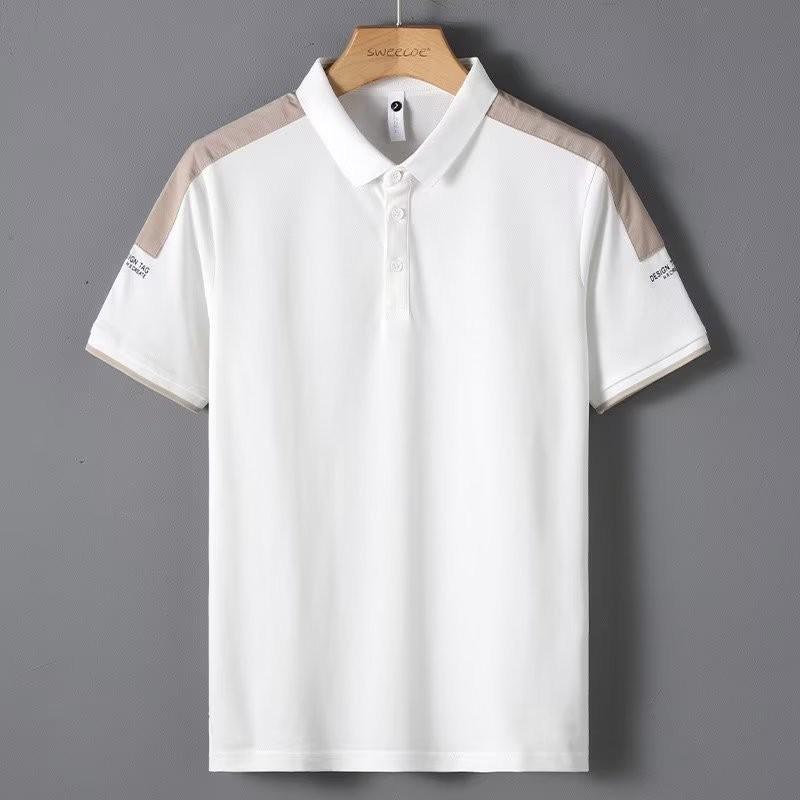 Cămașă polo cu rever la modă pentru bărbați, cu mânecă scurtă, slim fit