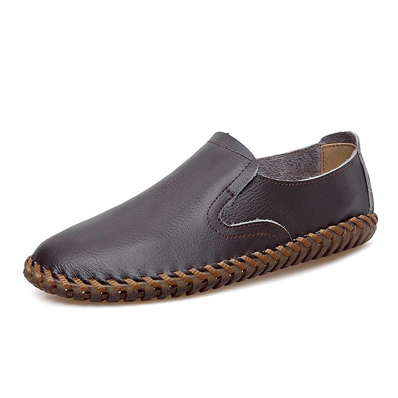 2025 Summer Men s Plus Size Stitched Casual Slip-On Leather Shoes 42