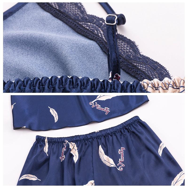 Conjunto de dos piezas de talla grande para mujer, con escote en V, sexy, de encaje, con tirantes y pantalones cortos, ropa de dormir informal, camisón, ropa de casa, pijama