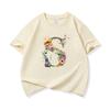 Kids Cotton T Shirt Floral Letter S Print Crew Neck Short Sleeve Tee Casual Boys Girls Summer Tops