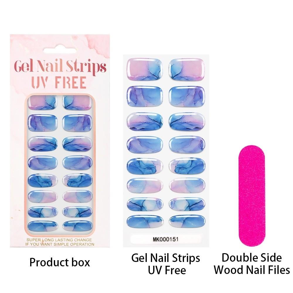 Self-Adhesive Manicure Stickers 16 Tip Full Cover Nail Wraps for DIY Manicure