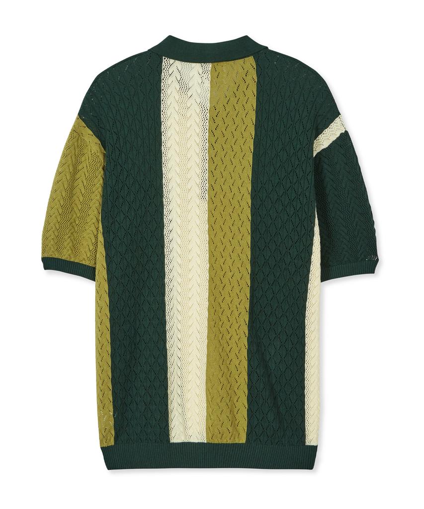 SSY Flower Garden 3-Pattern Half Knit Pique Green
