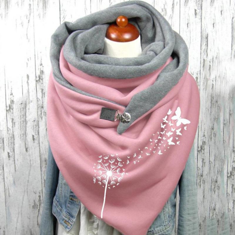 Women's Cotton Warm Button Scarf Accessories Yoga Run Step Warm Button Scarf Wide