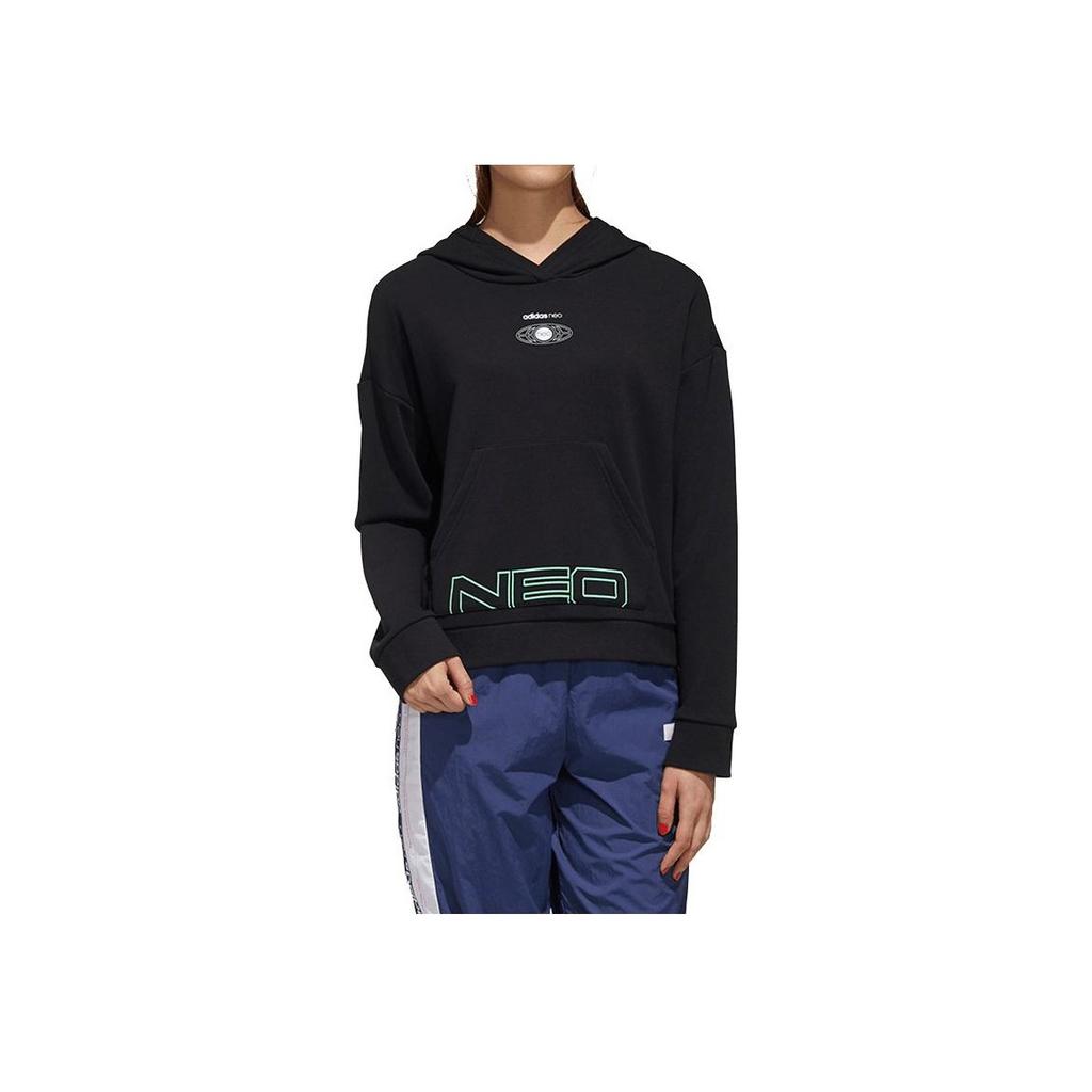 Adidas Neo Casual Sports Hoodie Women Tops Black GQ1220