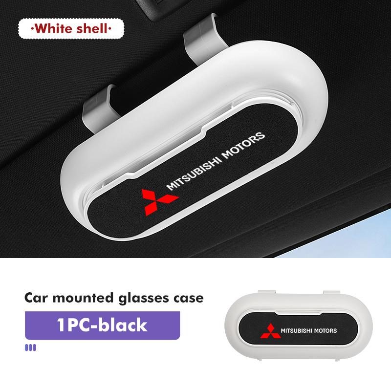 For Mitsubishi Car Logo Suede Mounted Sun Visor Glasses Case Sunglasses Organizer Box Outlander Pajero Sport Lancer EX ASX L200