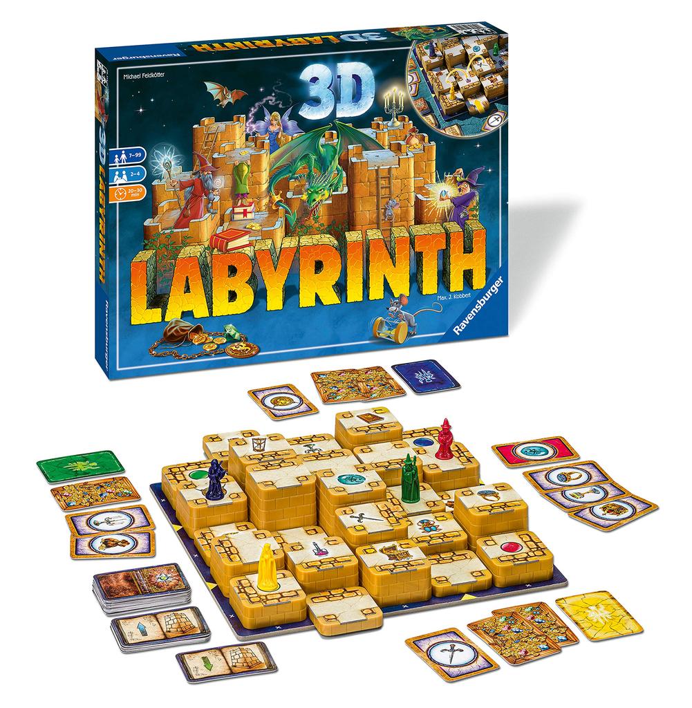 Ravensburger 3D Labyrinth Game Analog For Ages 7 and 26831 3 [Board Game] 2-4 Players, Up,