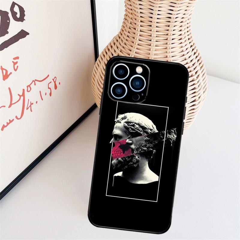 Greek Aesthetics Plaster statue Phone Case For iPhone 17 Pro Max 14 13 12 11 15 16 Pro Max mini 15 16 Plus 16e Back Cover