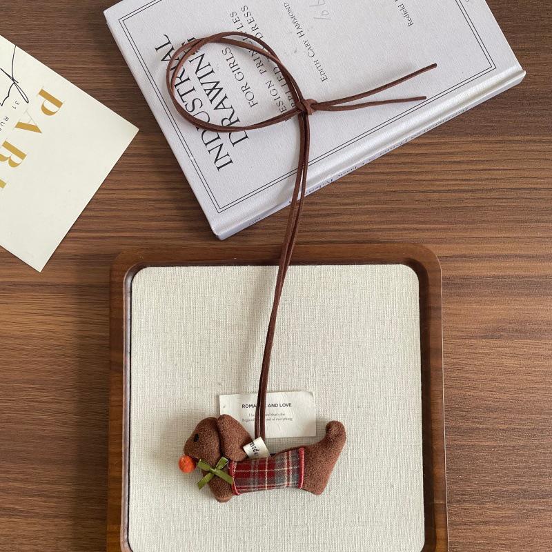 Collier pendentif animal de dessin animé coréen fait main pour enfants