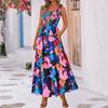 Women's Tie-strap Multi-color Printed Holiday Dress Summer