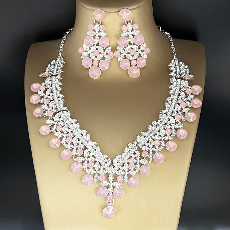 2025 Bridal Rhinestone Necklace & Earring Set: Elegant European-American Wedding Accessories