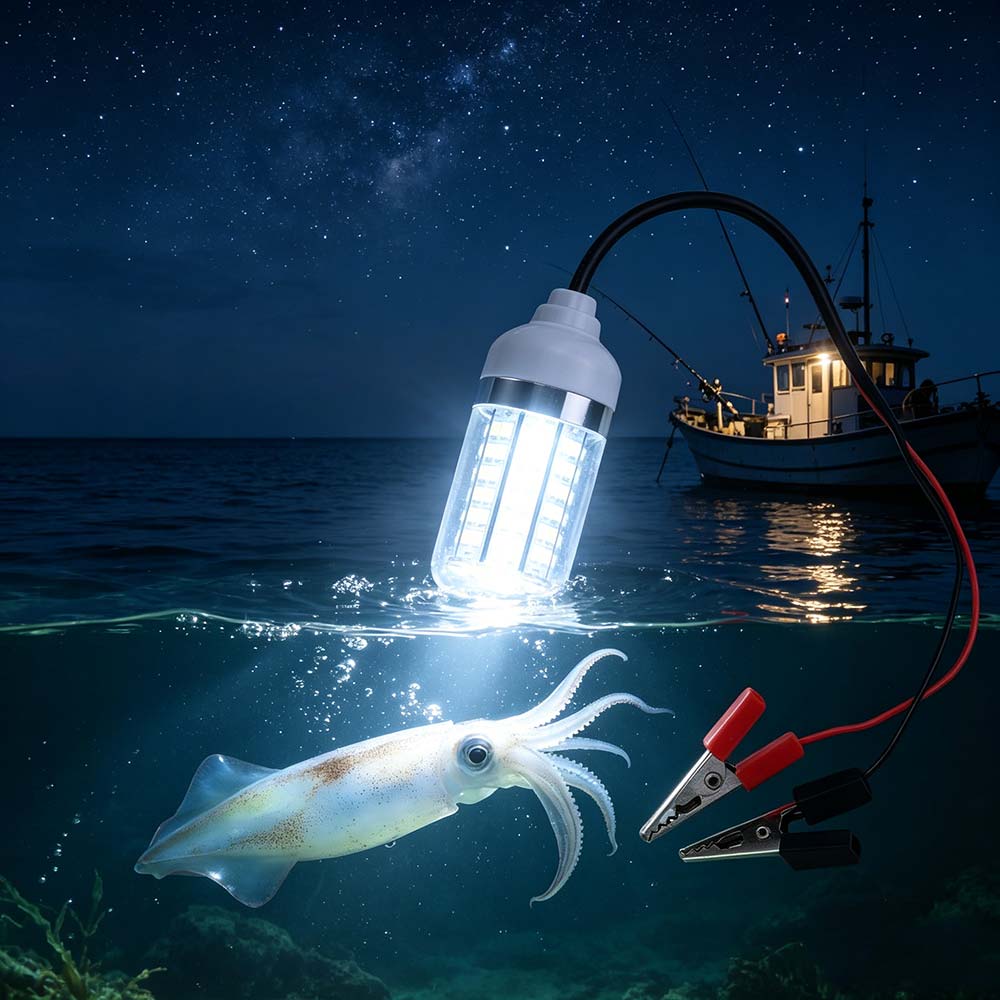 Underwater Fishing Trap Light 12V LED Fishing Light High-power Fish Finder Lamp Squid Krill