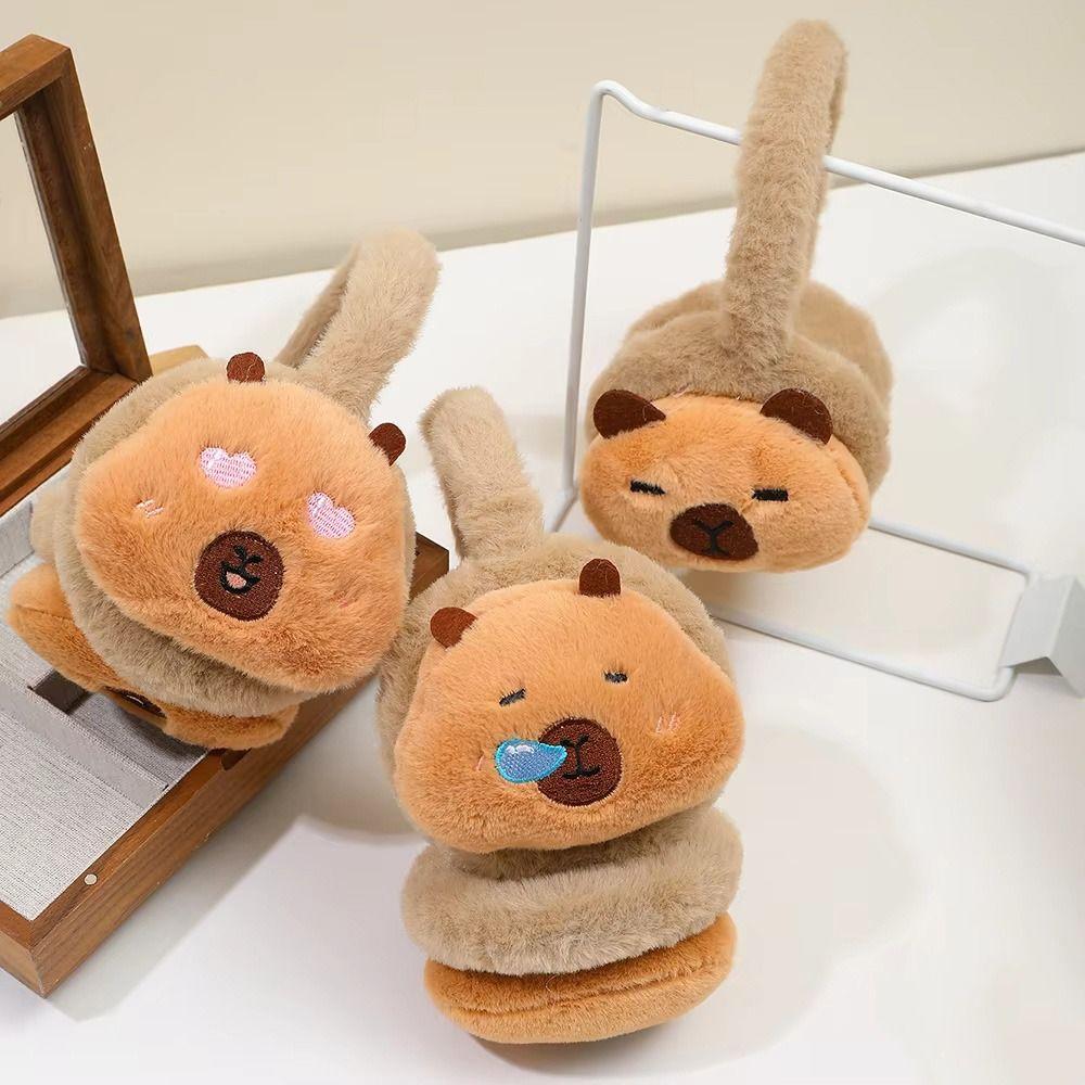 Windproof Capybara Plush Earmuffs Thicken Cold-proof Ear Mask Cute Ear Cover  Holiday Gifts