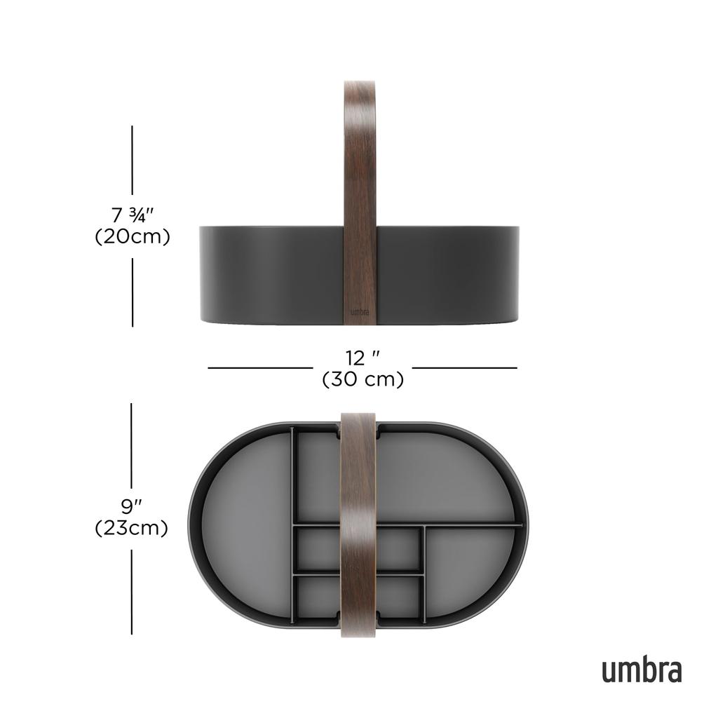 Official Umbra Bellwood Kitchen Storage Caddy, Black/Walnut