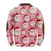 Men's Fashion Christmas Printed Corduroy Zipper Shirt
