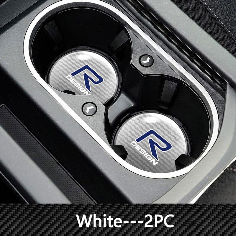 2pcs Carbon Fibre Car Coaster Anti-Slip Drink Mat For Volvo XC90 V90 V60 XC60 V40 S80 S60 S90 C40 XC40 V70 XC70 C30 C70 Rdesign