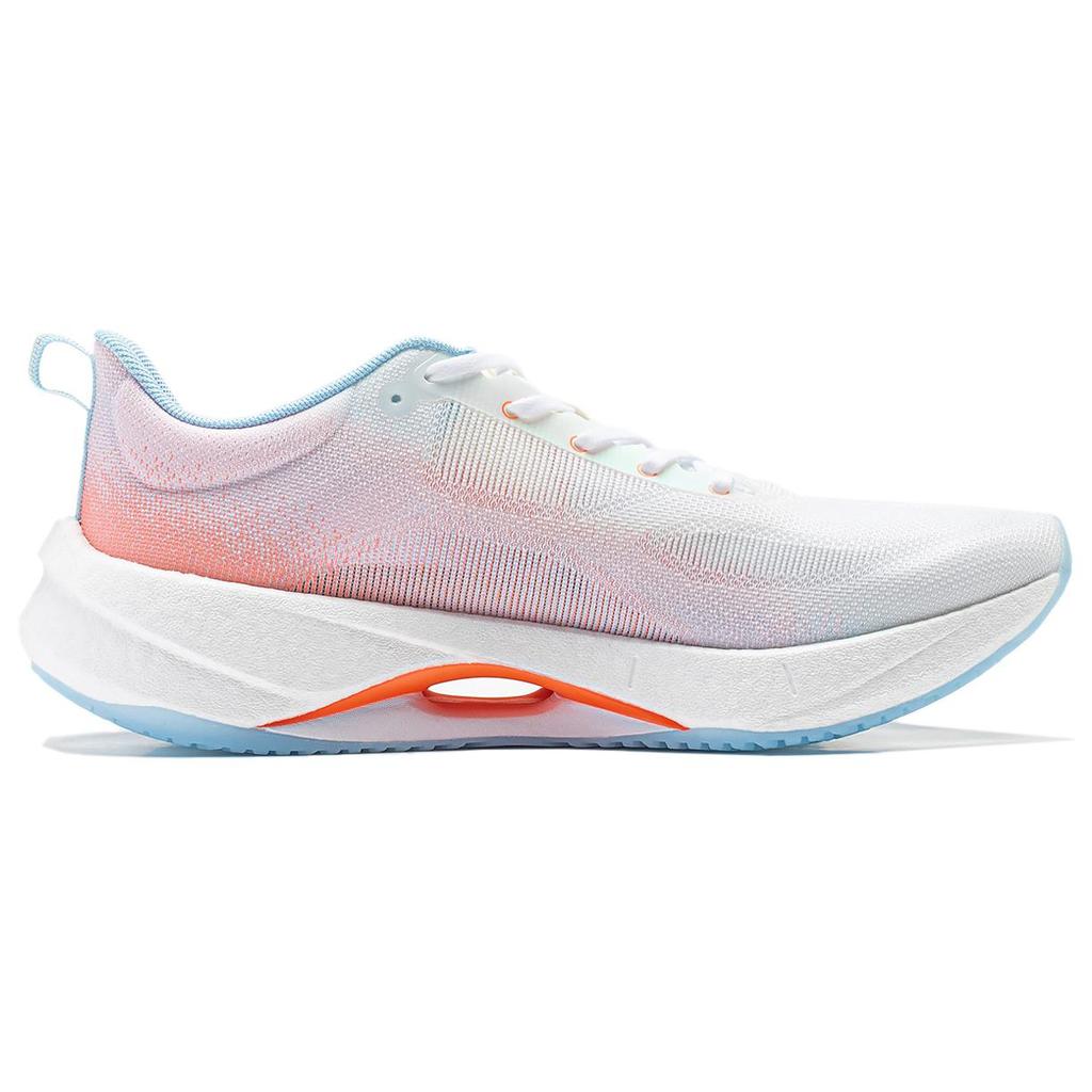 New LiNing Super Light 21 Cushioning Anti Slip Wear Resistant Breathability Low Top Running Shoes Women's White Orange ARBU002-1