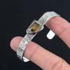 925 Sterling Silver Natural Montana Agate Artisan Engagement New Bangle Bracelet