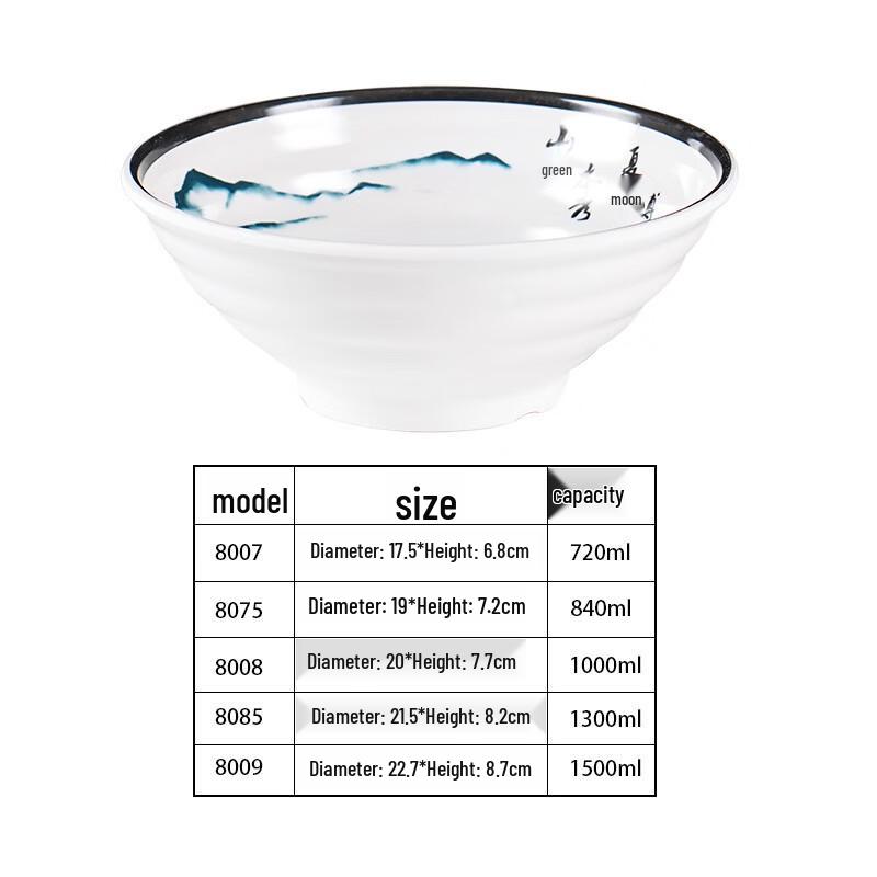 Diruien Melamine Noodle & Soup Bowls 7 inches