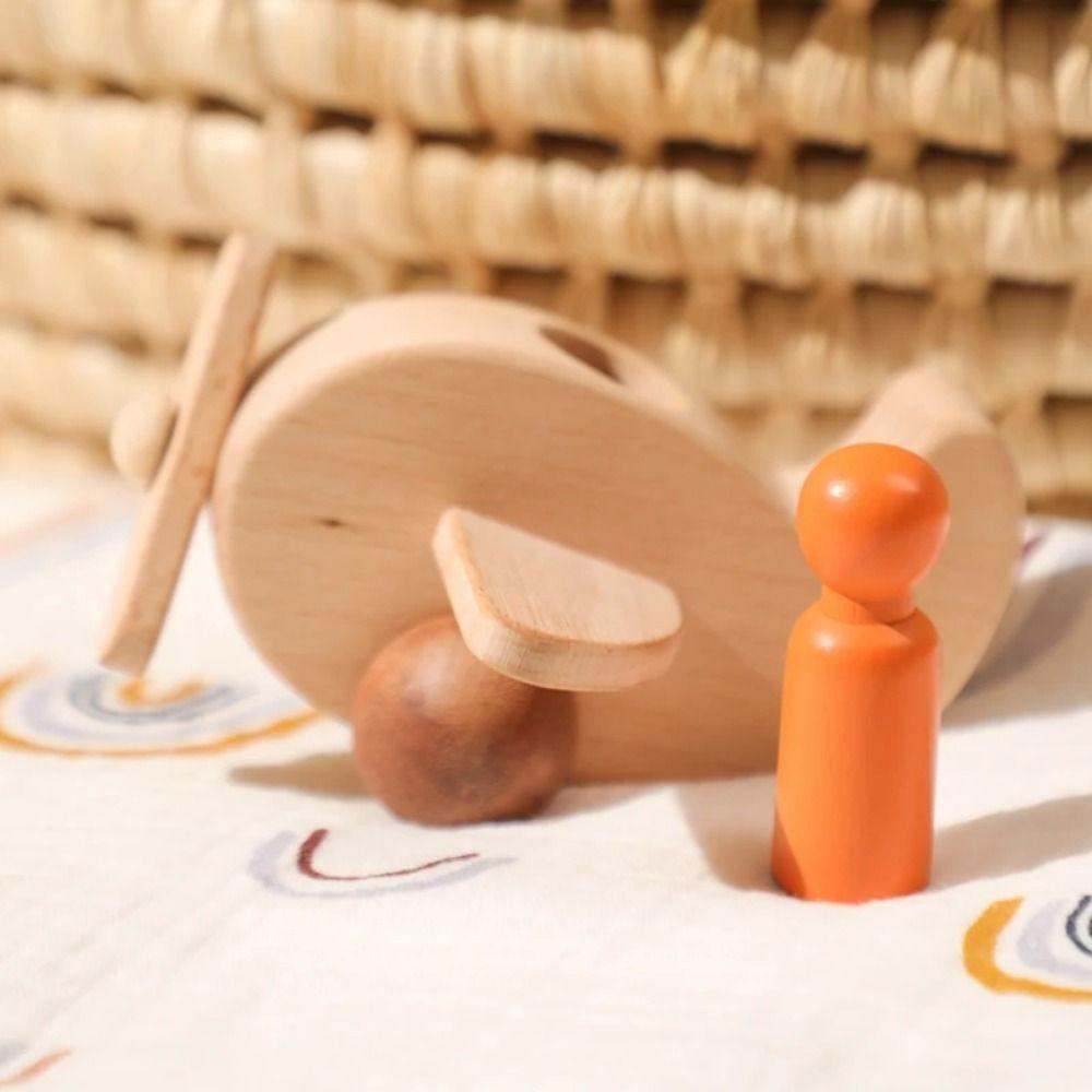 Wooden Aircraft Beech Figures Detachable Aircraft Montessori Toys  Kid Toy