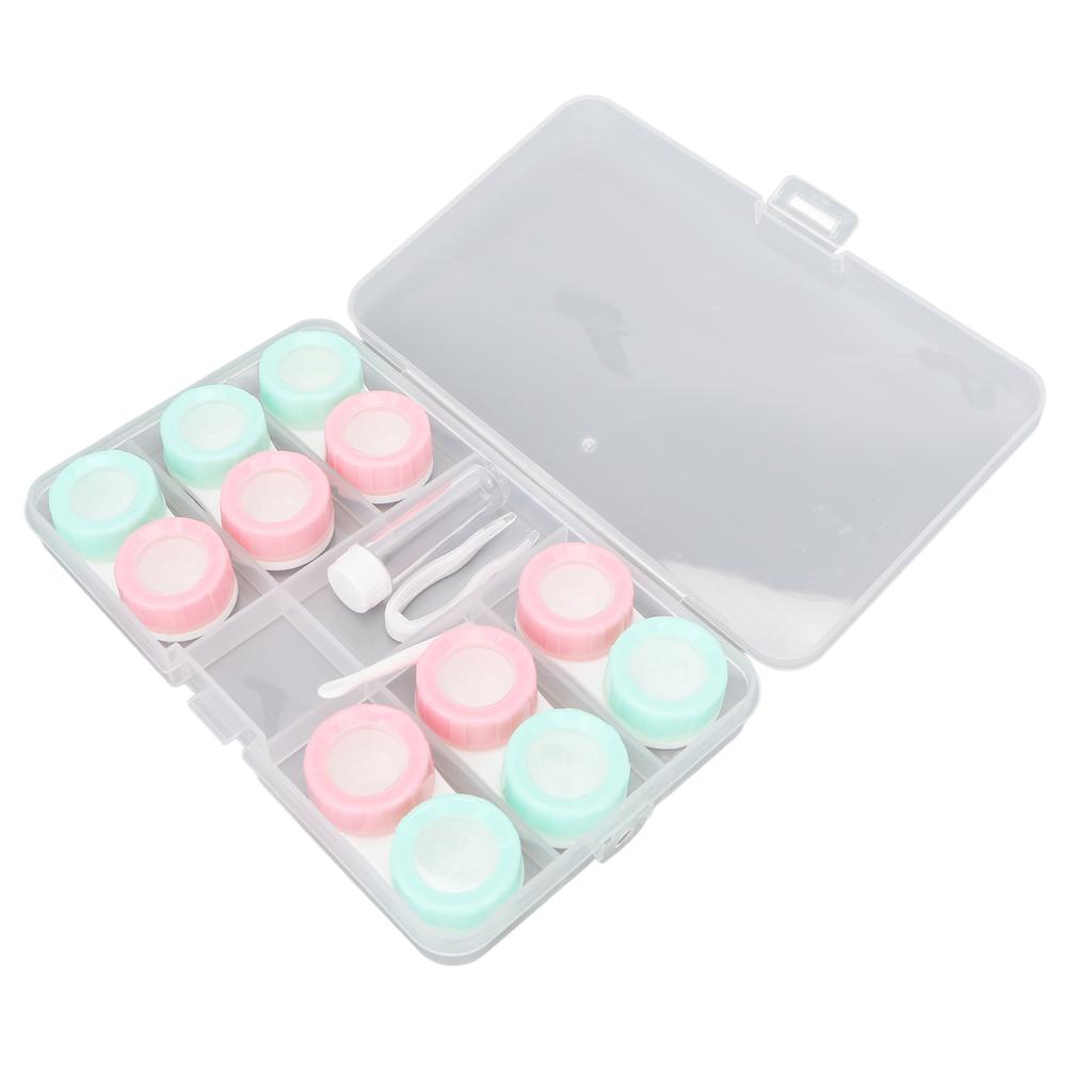 Kontaktlinsfodral Professionell Enkel Bärbar Kosmetisk Kontaktlinshållare med Rengöring