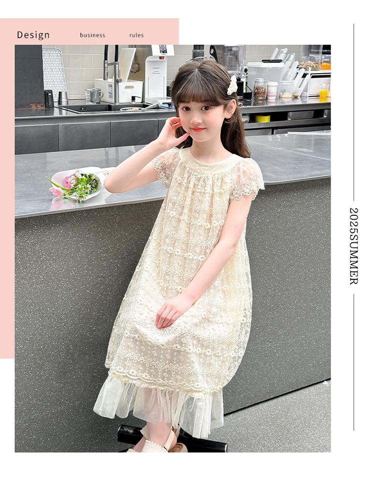 Girls' Summer Dress 2026 New Handsome Lace Girl Princess Dress Super Beautiful Children's Summer Dress Fairy Dress