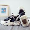 Fleece thickened warm high-top cotton shoes 22 winter new little white sports dad shoes winter