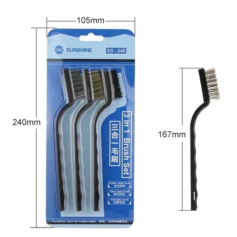 MECHANIC NC800 Nano Spong Cleaning Precision Tweezers SS-046 3 In1 IC Phone Repair Cleaning Brush Repair Hand Tools Set 1