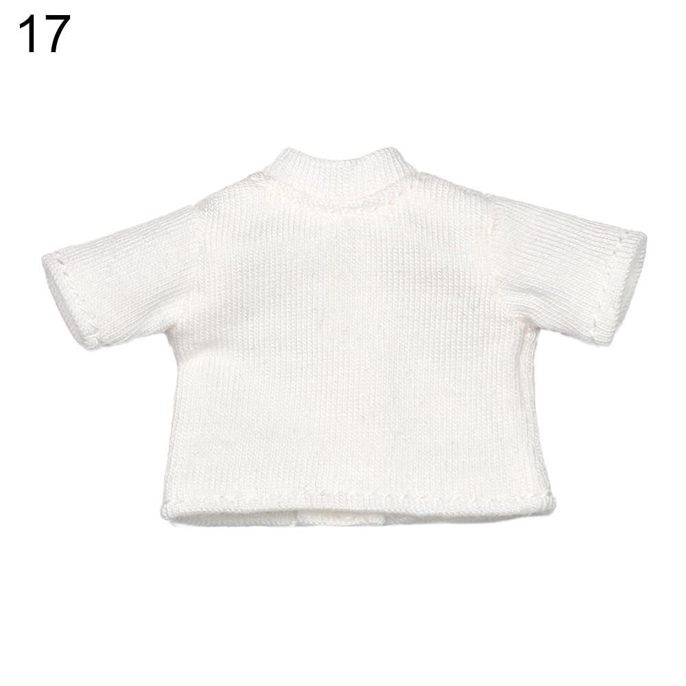 Ob11 Doll Clothes Striped Tops T-shirt Shorts Socks Suit Knitted Sweatshirt For Mini 1/12 Doll Cute Surprise Face Boy Girl Gift
