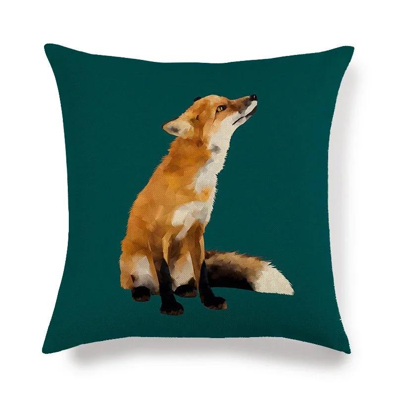 Lovely Fox Pattern Linen Pillow Cushion Cover Office Living Room Bedroom Sofa Car Decorative Pillowcase 45*45cm