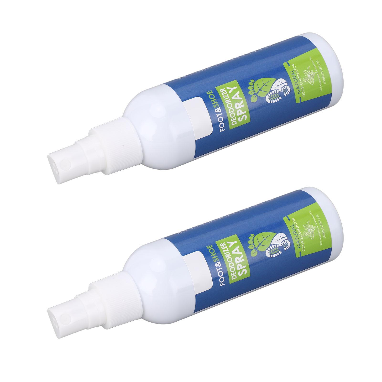 

2PCS 100ml Foot Odor Spray Powerful Foot Sweat Odor Smell Elimination Spray for Boots Running Shoes