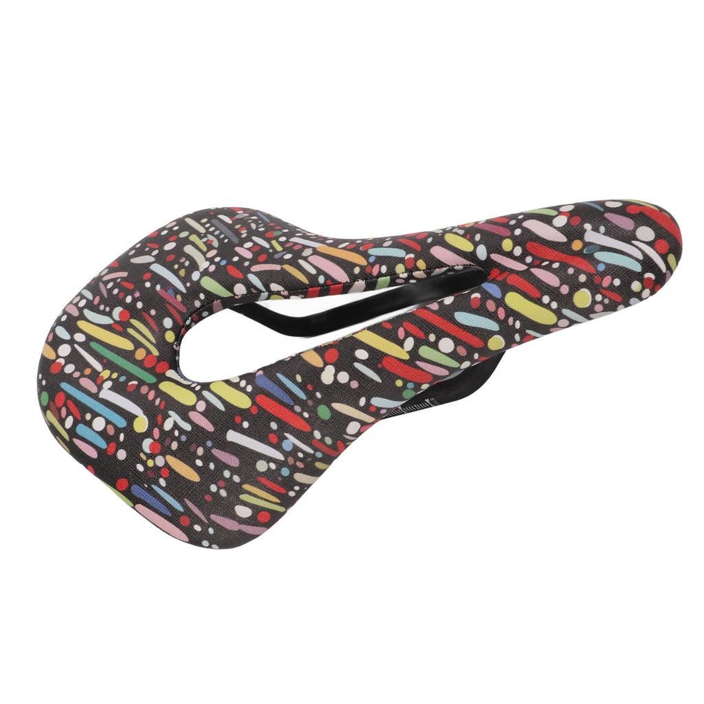Bicycle Leather Soft Saddle Double Track Seat Tube Mountain Bike Hollow Seat Cushion for CyclingBlack