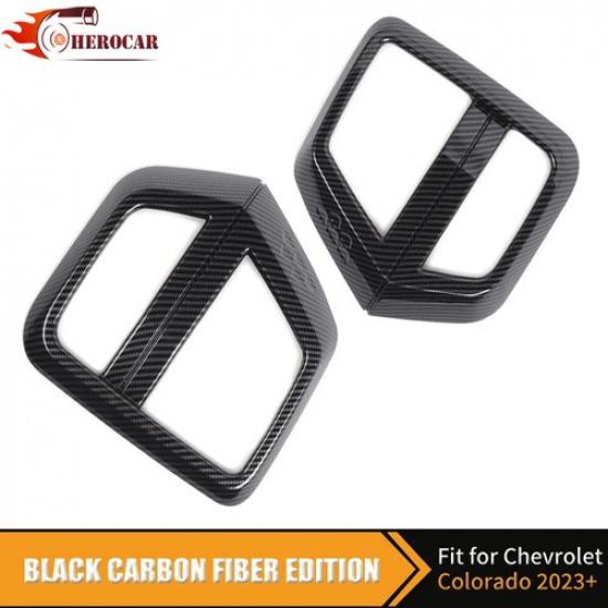 2PCS Carbon Fiber Sides Front Fog Light Cover Decor for Chevrolet Colorado +