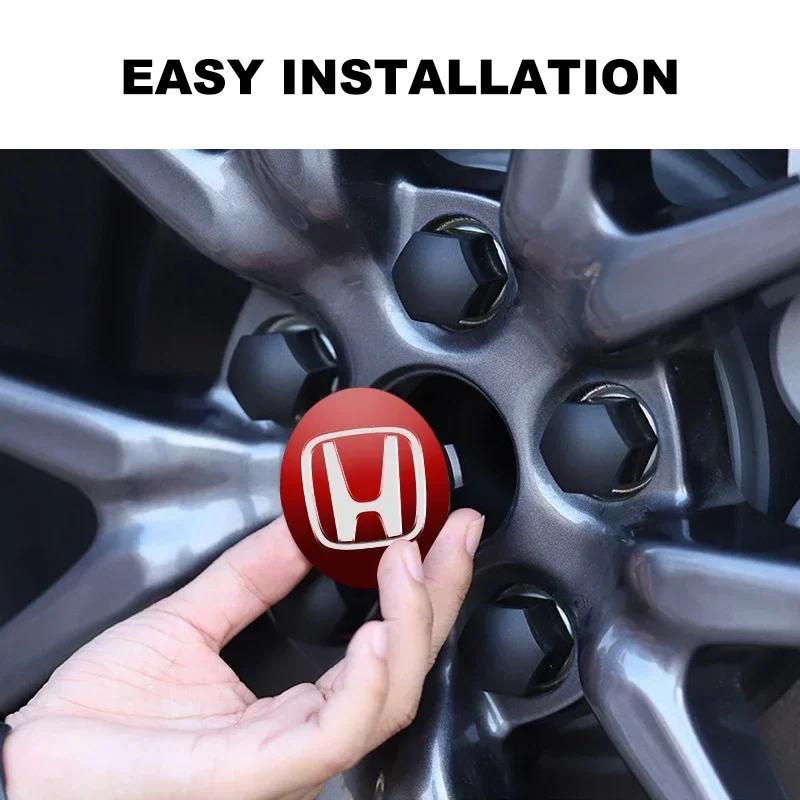 Para Honda 56MM Calota Central de Roda de Carro Adesivos com Logo Emblema de Aro Styling de Carro Para Honda Mugen Power TypeR Accord FIT HRV CRV Odys