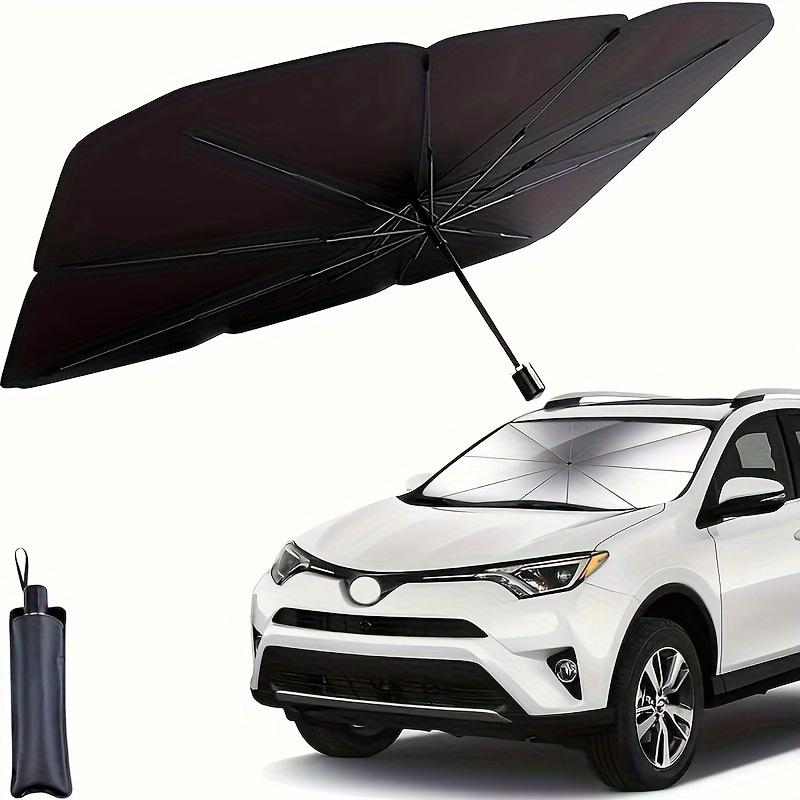 Front Driver & Passenger Side Polyester Fiber Car Windshield Sunshade, with Installation Tool and Washable Fabric, Applicable for Sedan, SUV, and Truc