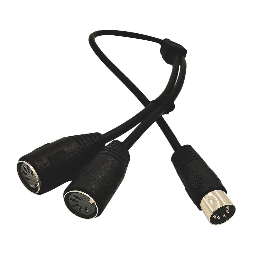 MIDI Din 5 Pin Splitter Y Adapter Cable Male to 2 5-Pin Female Keyboard
