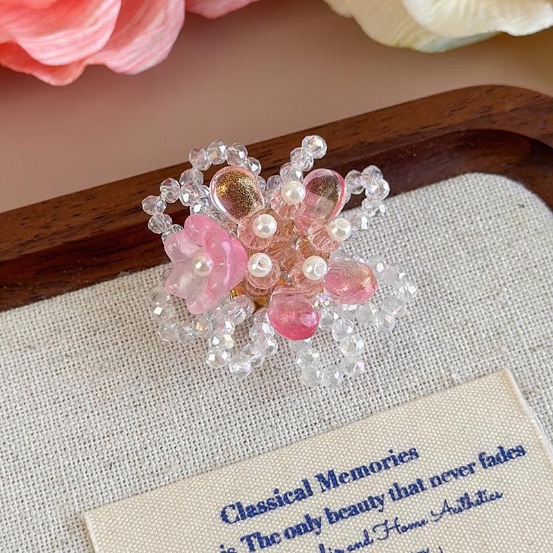Crystal Shoes Decorations Korean Transparent Jelly Shoes Decorative Shoe Buckle Handmade DIY Beaded Flower Hole Shoe Accessories