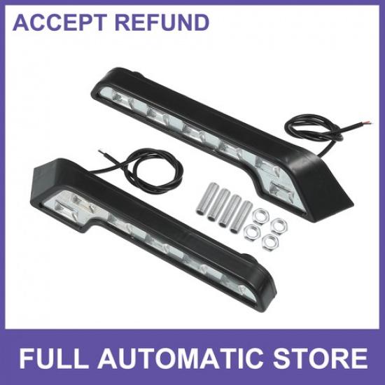 2 PCS Car L-Shape Universal LED 6000K Daytime Running Light Bar Bumper Fog Lamp
