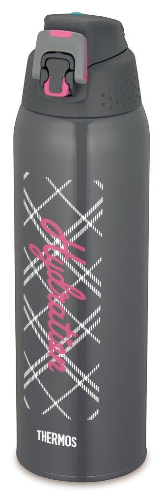 Thermos Water Bottle Vacuum Insulated Sports Bottle Gray Gingham Cold Storage Only GGM 1.5L FFZ-1502F