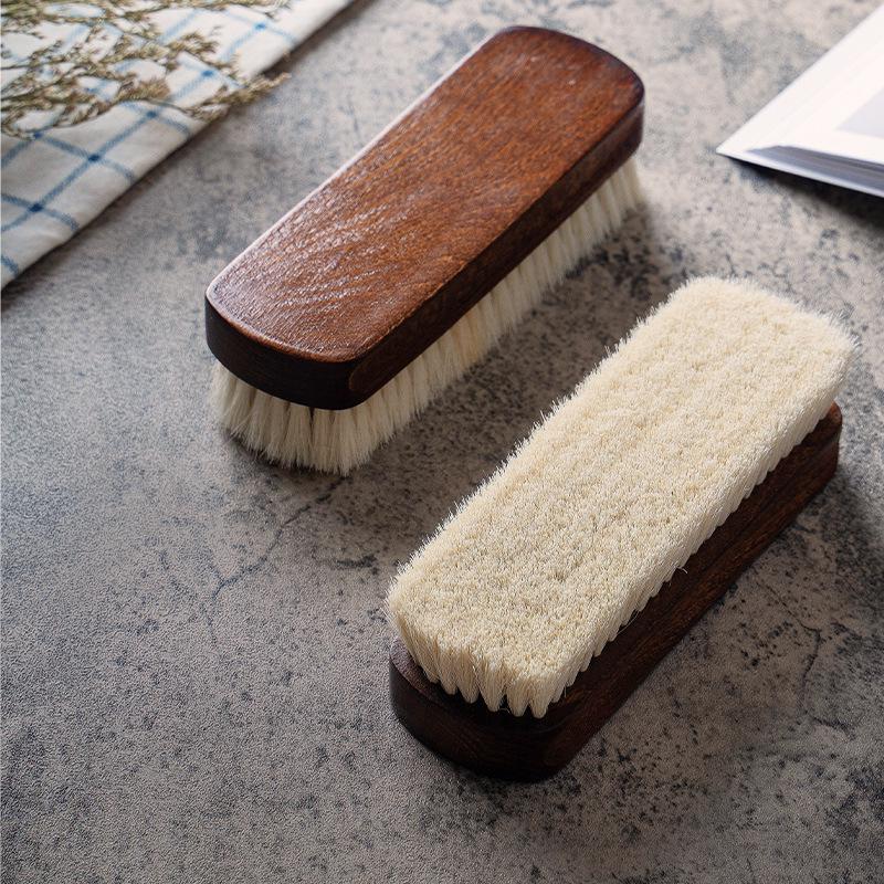 High-Grade Wool Shoe Brush with Super Soft Bristles - Safe for Cleaning Leather Shoes and Bags