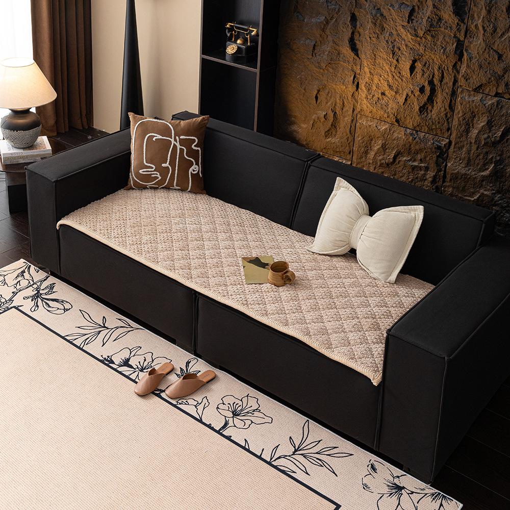 Corduroy Solid Color Thickened Non-Slip  Explosion Machine Washable Sofa Cushion Bay Window Cushion  New Straight Row Seat Cushion