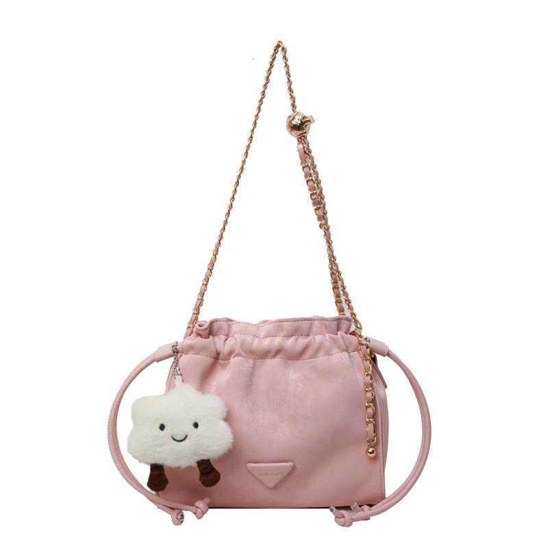 

Маленькая сумка Новая универсальная повседневная цепочка Одноплечевая сумка-мессенджер Женская розовый