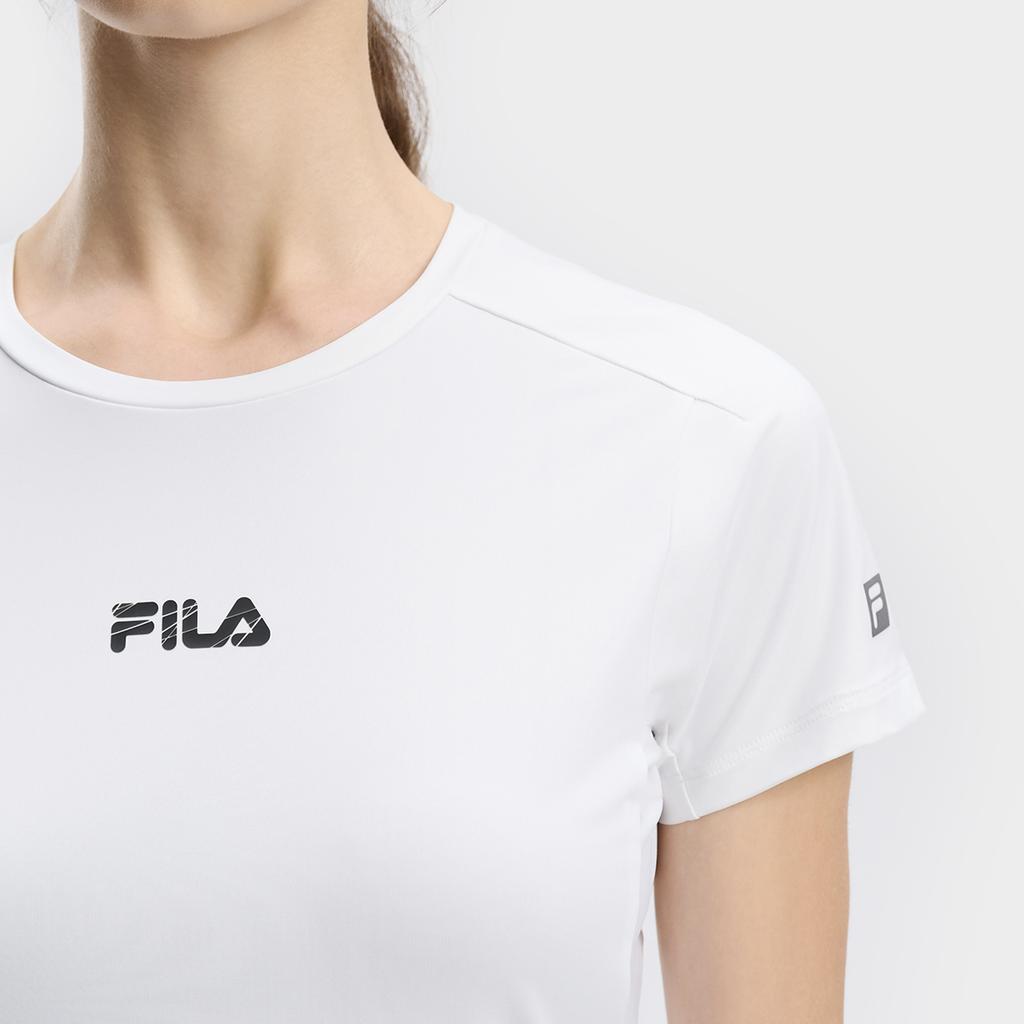Fila Black Refreshing Breathable Sports Casual Daily T-Shirt Women Tops Jade-White A11W431112FWT