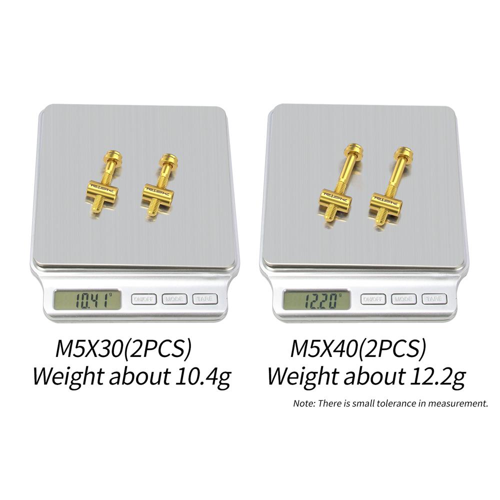 Risk 2pcs Bike Seatpost Fixing Bolt Titanium Alloy M5x30mm M5x40mm Bicycle Seat Tube Screw Saddle Fixed Bolts Screw Parts