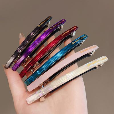 Chic Fermagli per Capelli Colore Unico Acetato Lungo Clip Francese Semplice Elegante A Parola Geometrico Hairgrip Fermaglio per Capelli Donna Accessori per Capelli