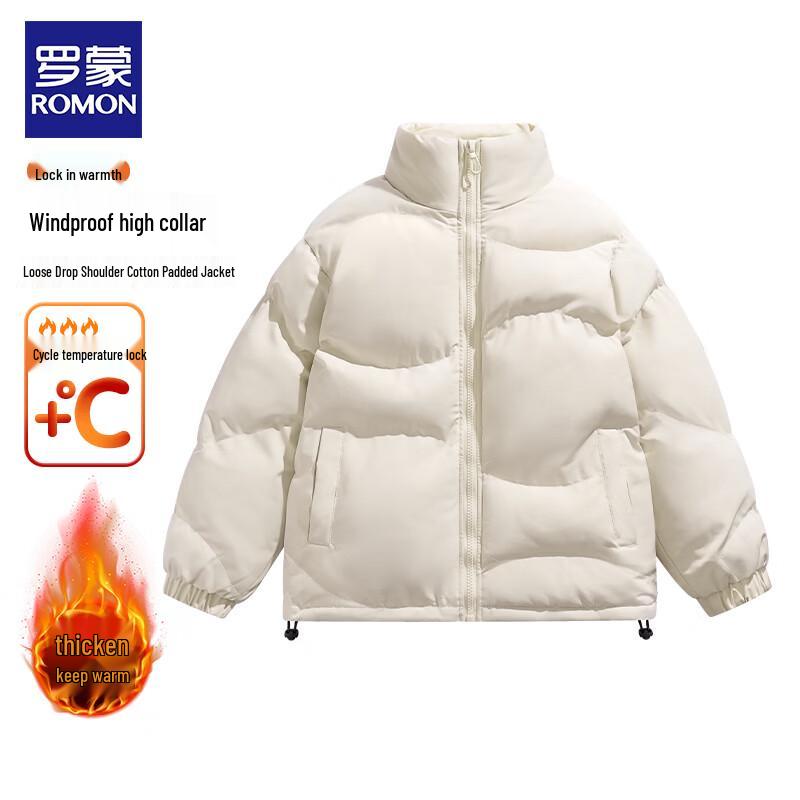 ROMON Men's Stand Collar Thickened Insulated Casual Jacket
