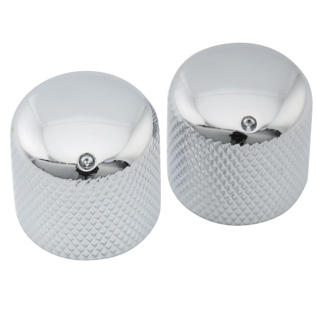 Musiclily Pro 18mm Steel Dome Knobs with Inch Indicator Dots for USA Electric Guitars/Basses, Chrome (Set of 2)
