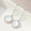 Simple Vintage Style Round Silvery Plated Pendant Earrings Women's  Elegant Dangle Jewelry Anniversary Gifts Accessories