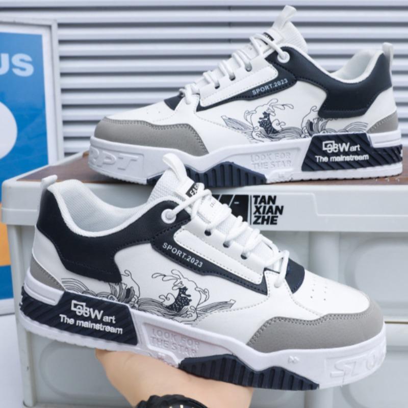 נעלי סקייטבורדינג אופנתיות לגברים, נעלי ריצה יומיומיות נושמות, נעלי סניקרס קלות משקל לגברים, פלטפורמה, שרוכים, נעלי אימון חיצוניות, טניס מסקולינו